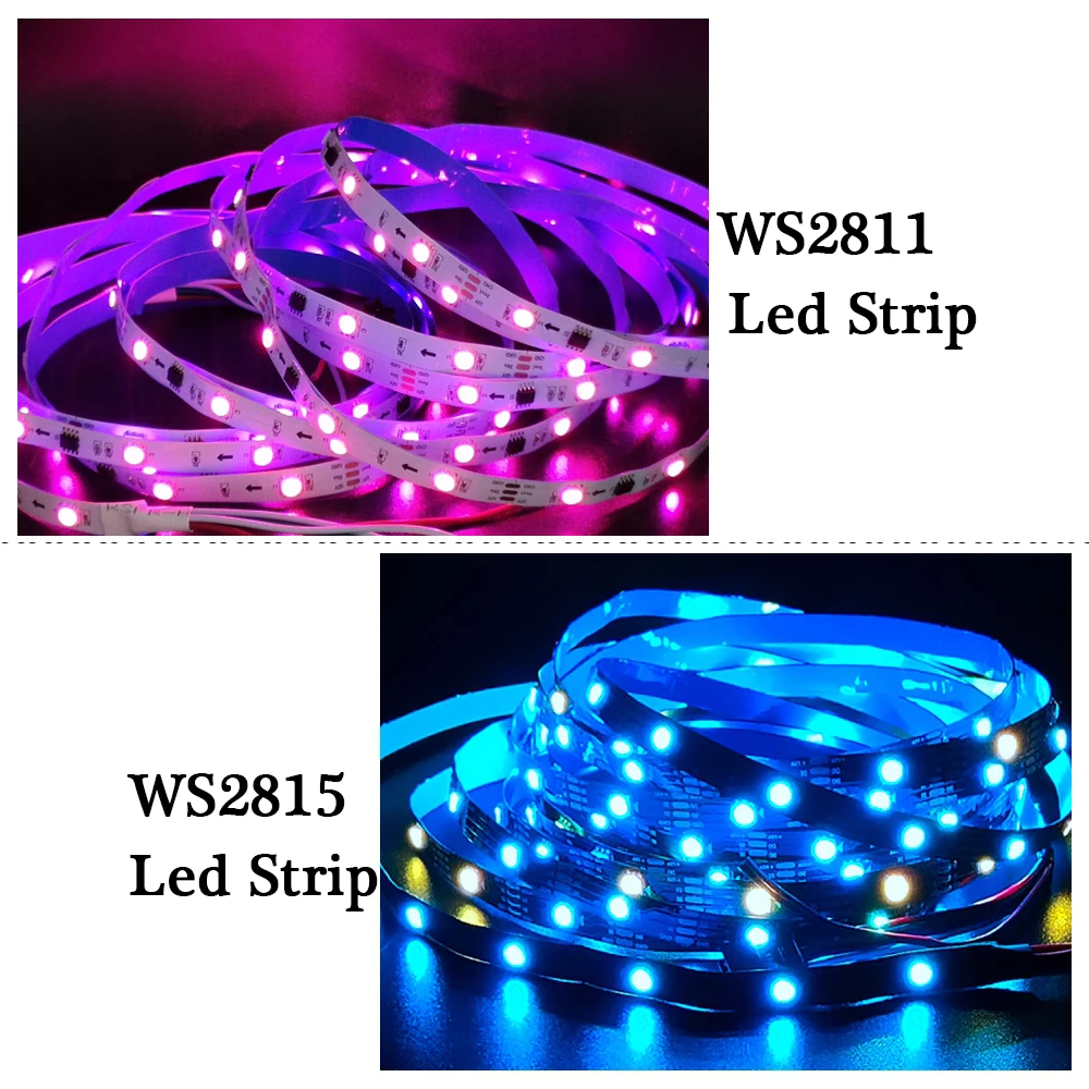 WS2812B WS2811 WS2815 WS2813 RGB LED Strip Individually Addressable 30/60/144Pixels/Leds/M Tape Light IP30/IP65/IP67 DC5V-DC12V