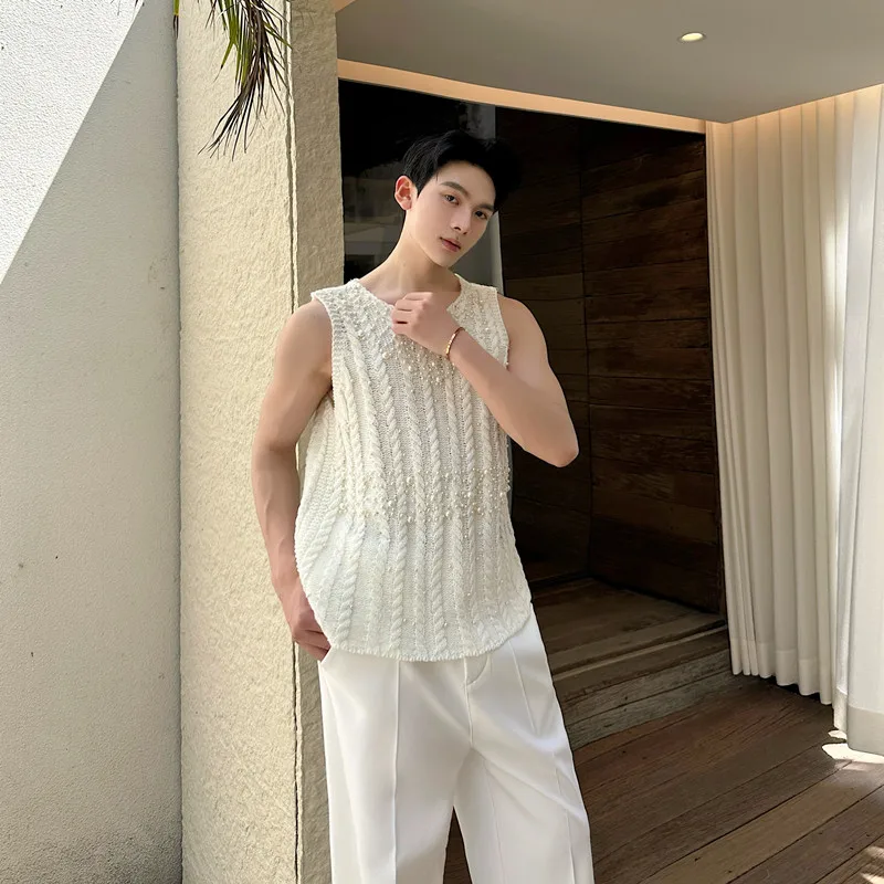 

Ретро-жилет вязаный с бисерным декором, нейтральный дизайн, с подплечниками, ветровка, молодежный повседневный топ