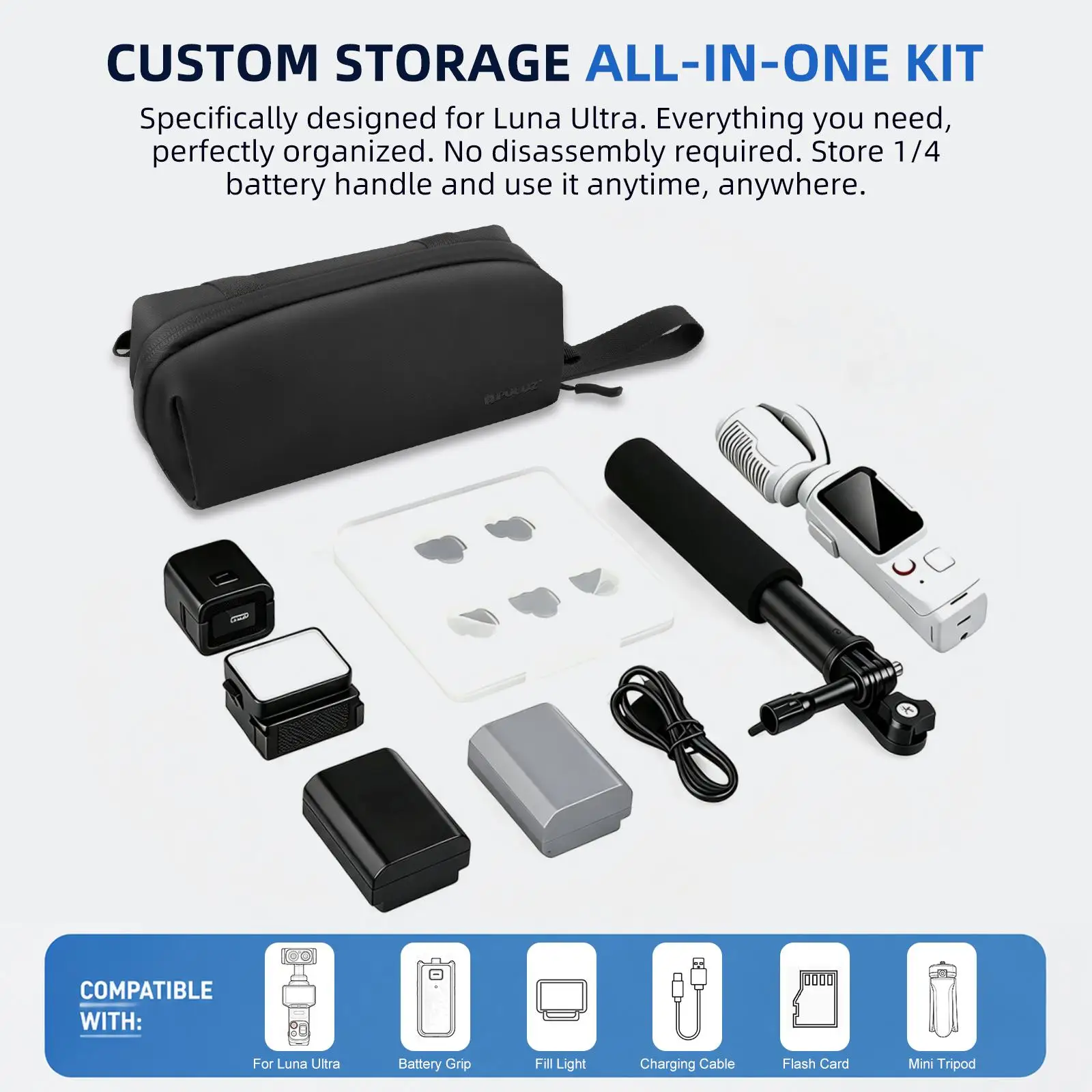 Handbag For DJI Osmo Pocket 4P/4/3/Xtra Muse/Muse 2 Pro Gimbal Camera Compartment Protective Bag ForInsta360 Luna Ultra/X5/X4/X3 view 5