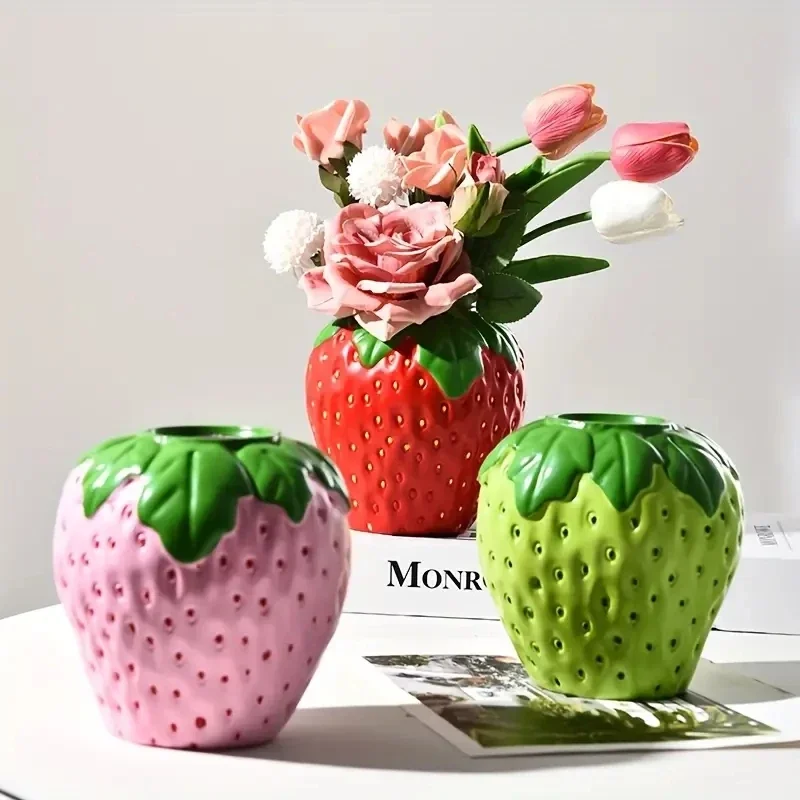 

Creative Strawberry Shaped Vase for Flower Arrangement Living Room Home Decoration Decoration Flower Pot