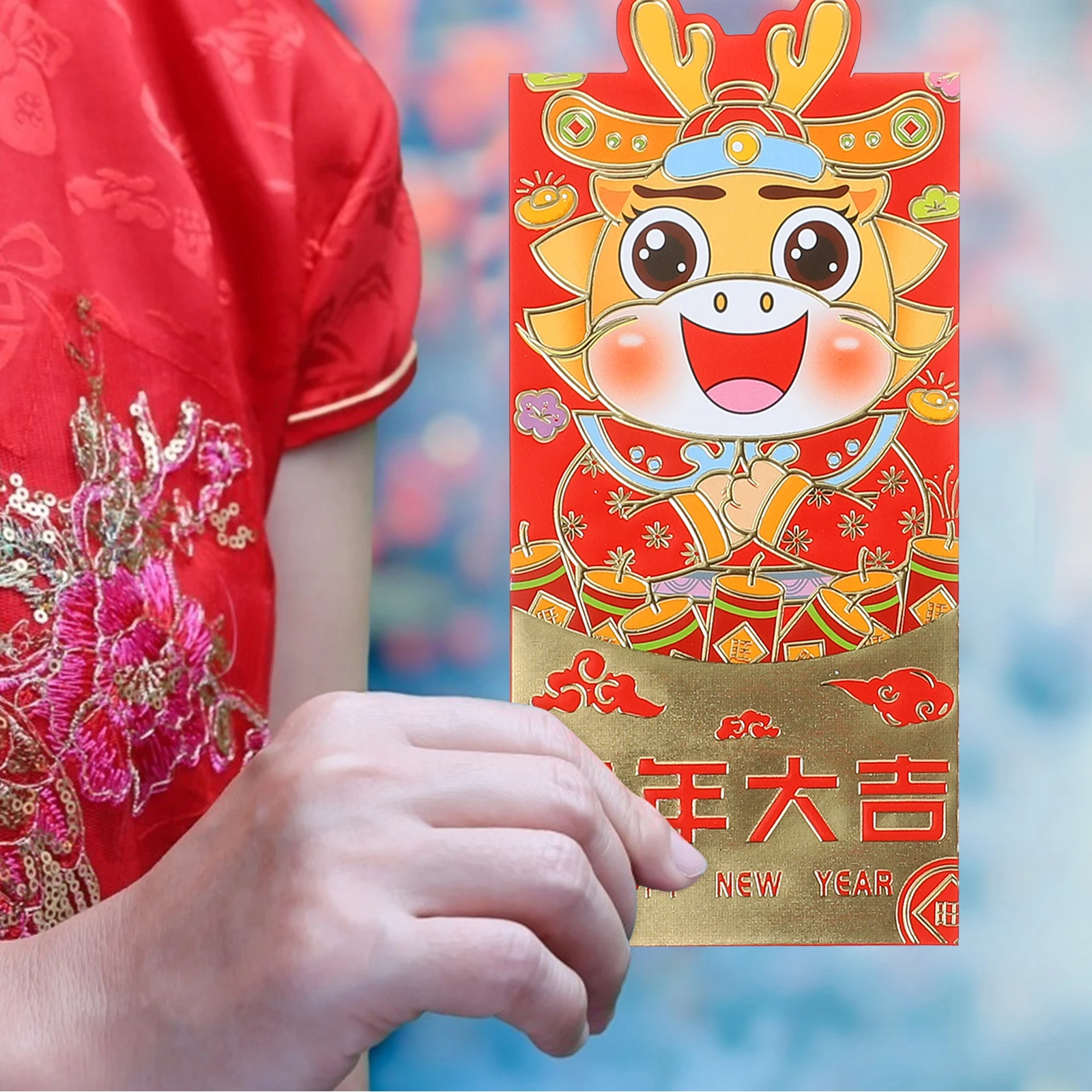 24 Uds. Sobres rojos grandes, paquete de almacenamiento de dinero de papel, paquetes decorativos de Año Nuevo Chino, regalos del Festival de Primavera