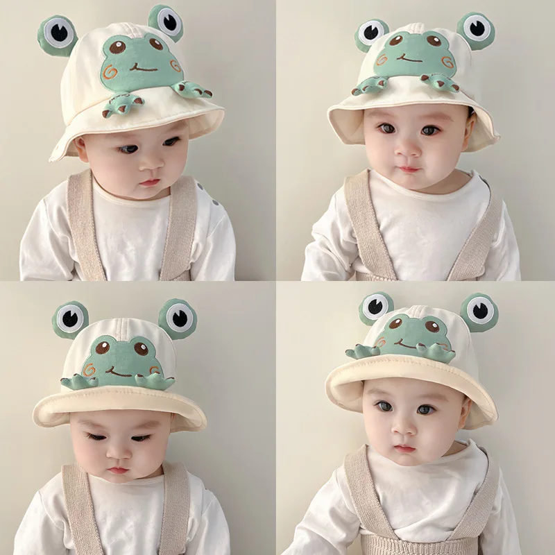 Funny Frog Baby Fisherman Hat Froggy Summer Sunscreen Bob Bonnet Cartoon Children Panama Basin Cap Toddler Outdoor Sun Visors