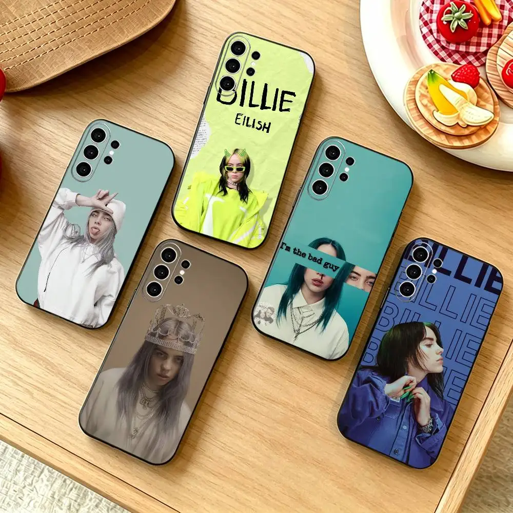 

Singer B-Billie Eilish Phone Case For Samsung S25,S24,S21,S22,S23,S30,Ultra,S20,Plus,Fe,Note,10,9,5G Black Cover