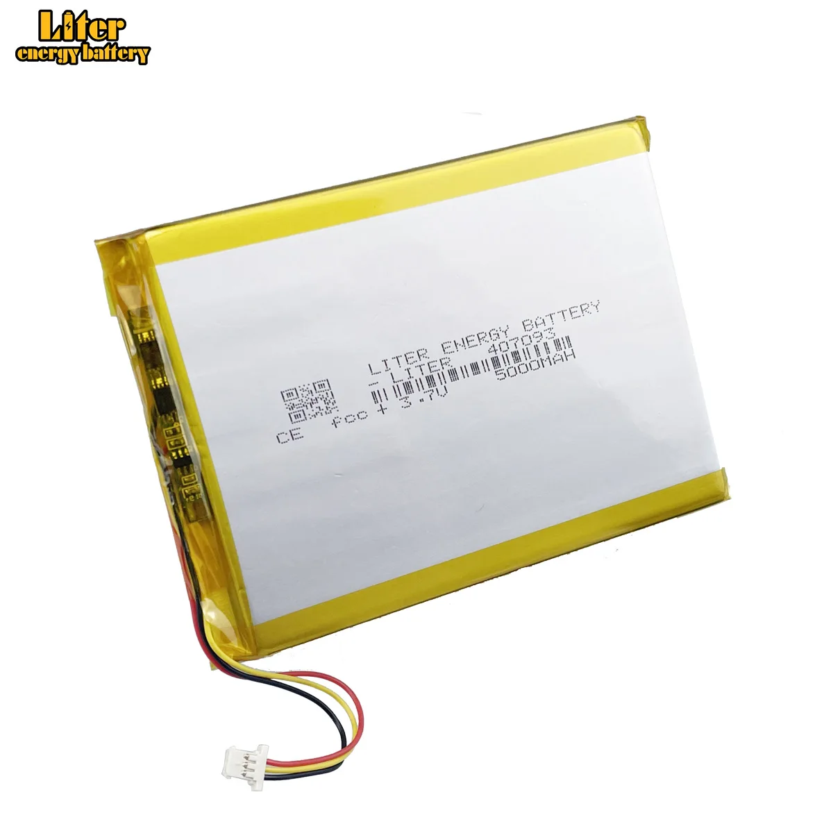 3-wires connector 407093 3.7V 5000mah polymer lithium ion battery Lipo battery for tablet pc 7 inch MP3 MP4 GPS replace