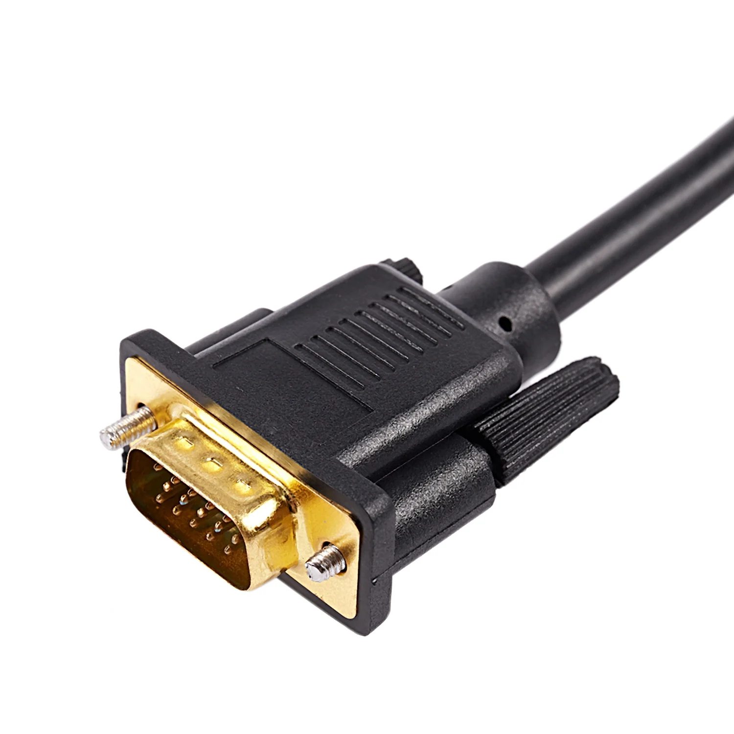 1.5M 4.9Ft VGA 15 Pin Male to 3 RCA RGB Male Video Cable Adapter Black