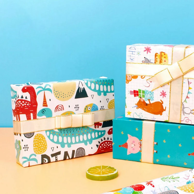 10Pcs Wrapping Paper Sheets For Kids,Birthday Party Wrapping Paper Gift Wrap Papers,Present Gift Wrapping Paper