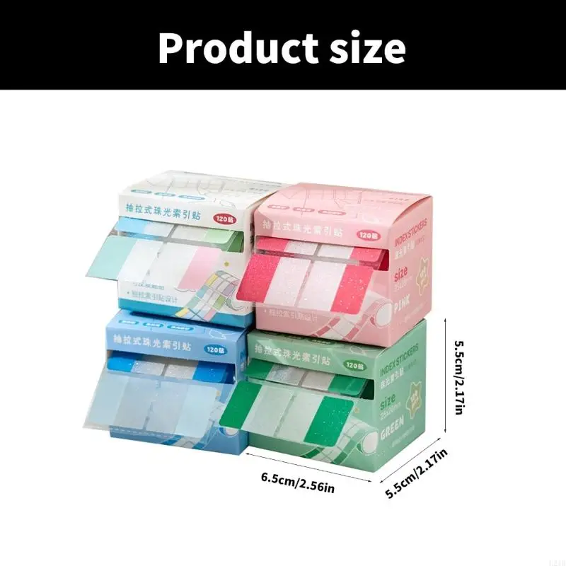 2025 120pcs Glitled Colorful Index Rótulo Adesivo Rótulo Pet