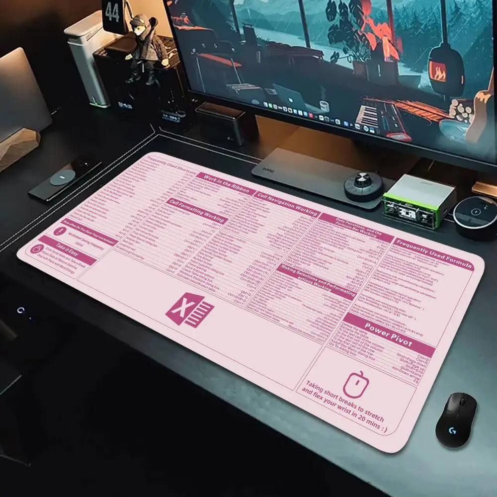 

Pink shortcut keys practical design mouse pad computer desktop accessory rubber washable high quality