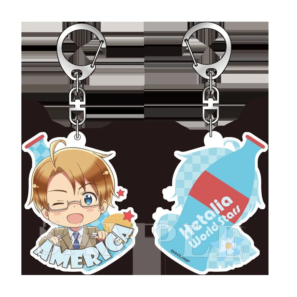 Hetalia World Stars Axis Powers Heroes Alfred Arthur Francis Bonofva Matthew Ludwig China Officiële autorisatie Qver sleutelhanger