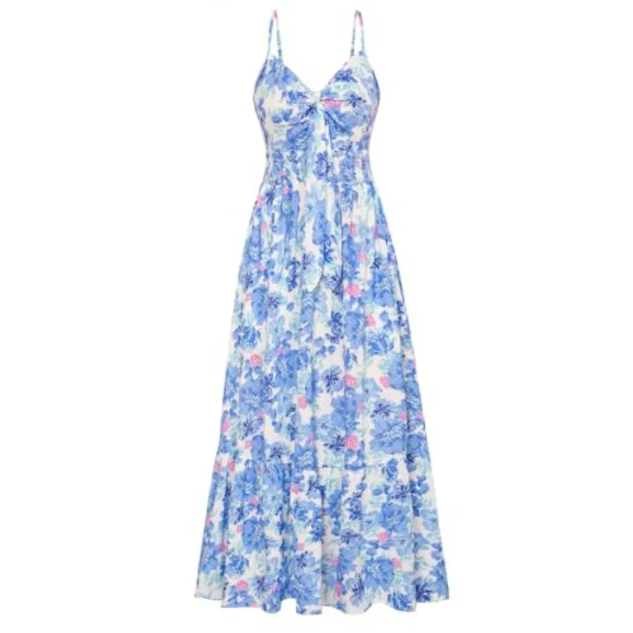 

GRACE KARIN Womens Summer Floral Maxi Dresses 2026 Long Flowy Boho Dress Beach Vacation Sundresses Casual Clothes with Pocket