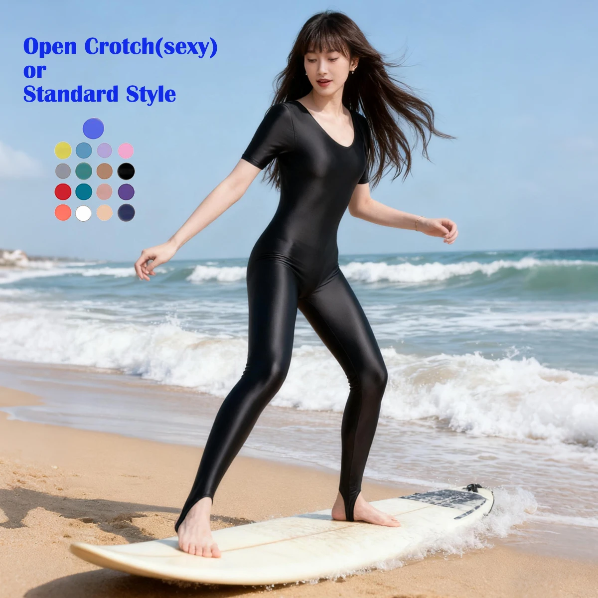 

MJINM цельный блестящий атласный эластичный купальник для серфинга и дайвинга, спортивный костюм для йоги, тренажерного зала, леггинсы со стременами, комбинезон, комбинезон