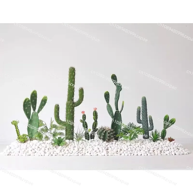 Simulation cactus landscaping spherical tropical plants potted plants, indoor large-scale landscape decoration ornament