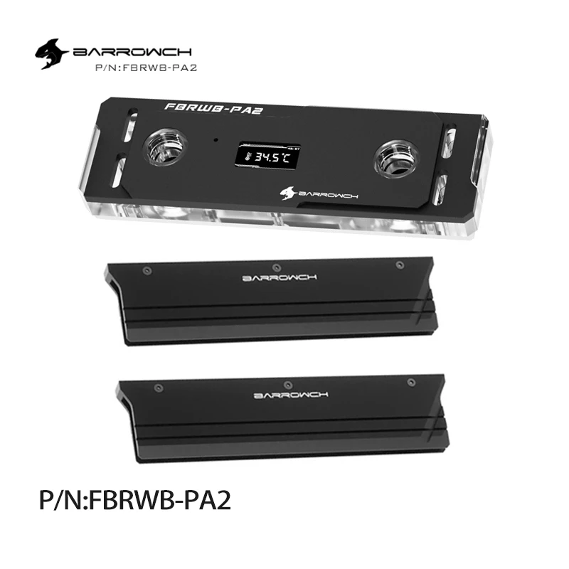 

Barrowch TFT Digital Display Memory Water Block, LRC 2.0 (5v 3pin) Lighting Standard with RAM Cooling Armors FBRWB-PA2