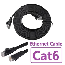 CAT6 Flat Ethernet Cable RJ45 Internet Lan Cable Networking Ethernet Patch Cord CAT 6 Network Cable For Computer Router Laptop