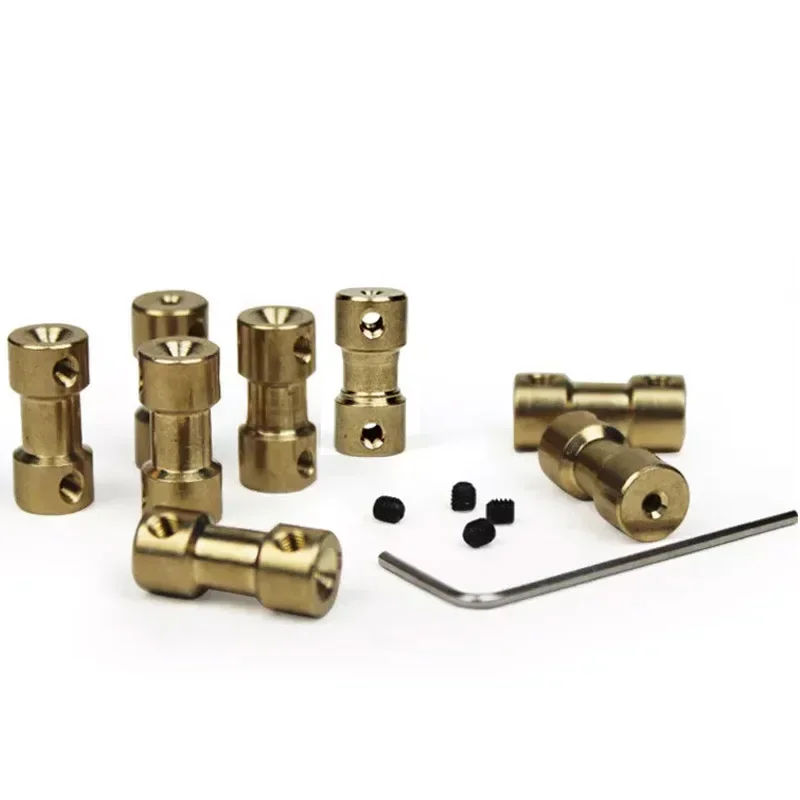 2Pcs Motor Shaft Coupling 2mm 2.3mm 3mm~6mm Coupler Connector Sleeve Adapter Brass Transmission Joint for RC Boat Car Airplane