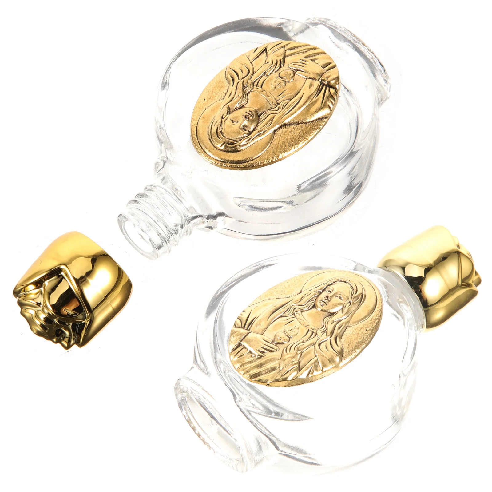 2Pcs Glas Heilige Wasser Flasche Robuste Wiederverwendbare Leere Segen Container Reise Freundliche Kirche Dekorative Geschenke Heilige Wasser Flasche