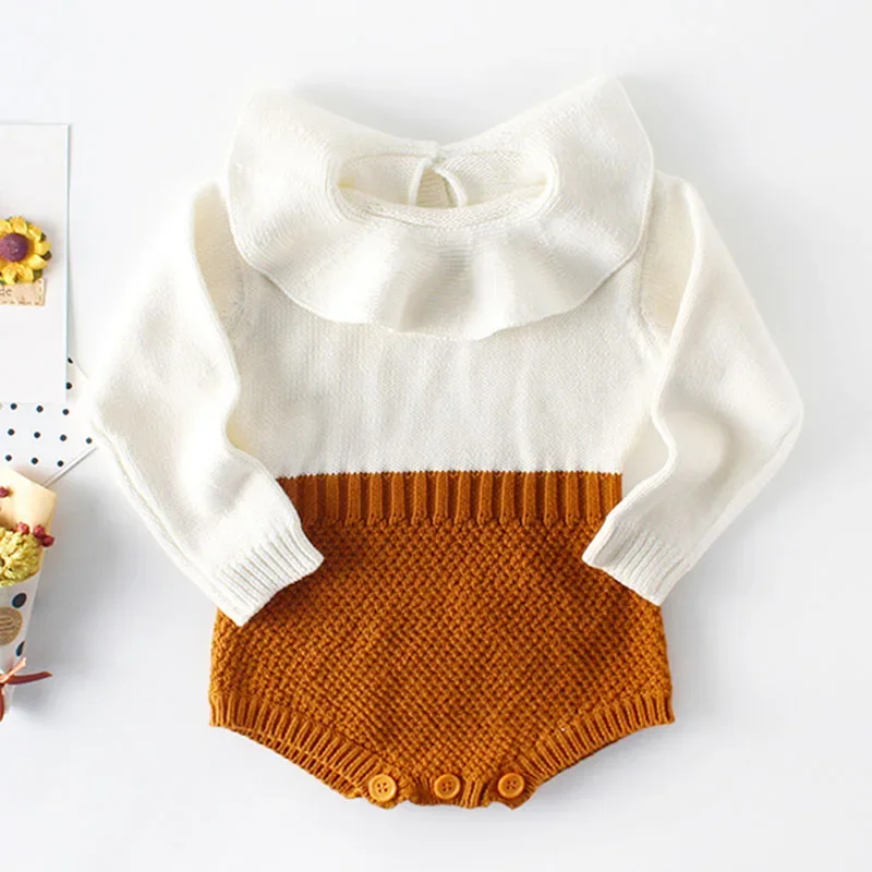 New Newborn Knitting Jumpsuit Baby Girl Boy Spring Autumn Clothes Cute Long Sleeve Sweater Romper Cotton Casual New born Outfits