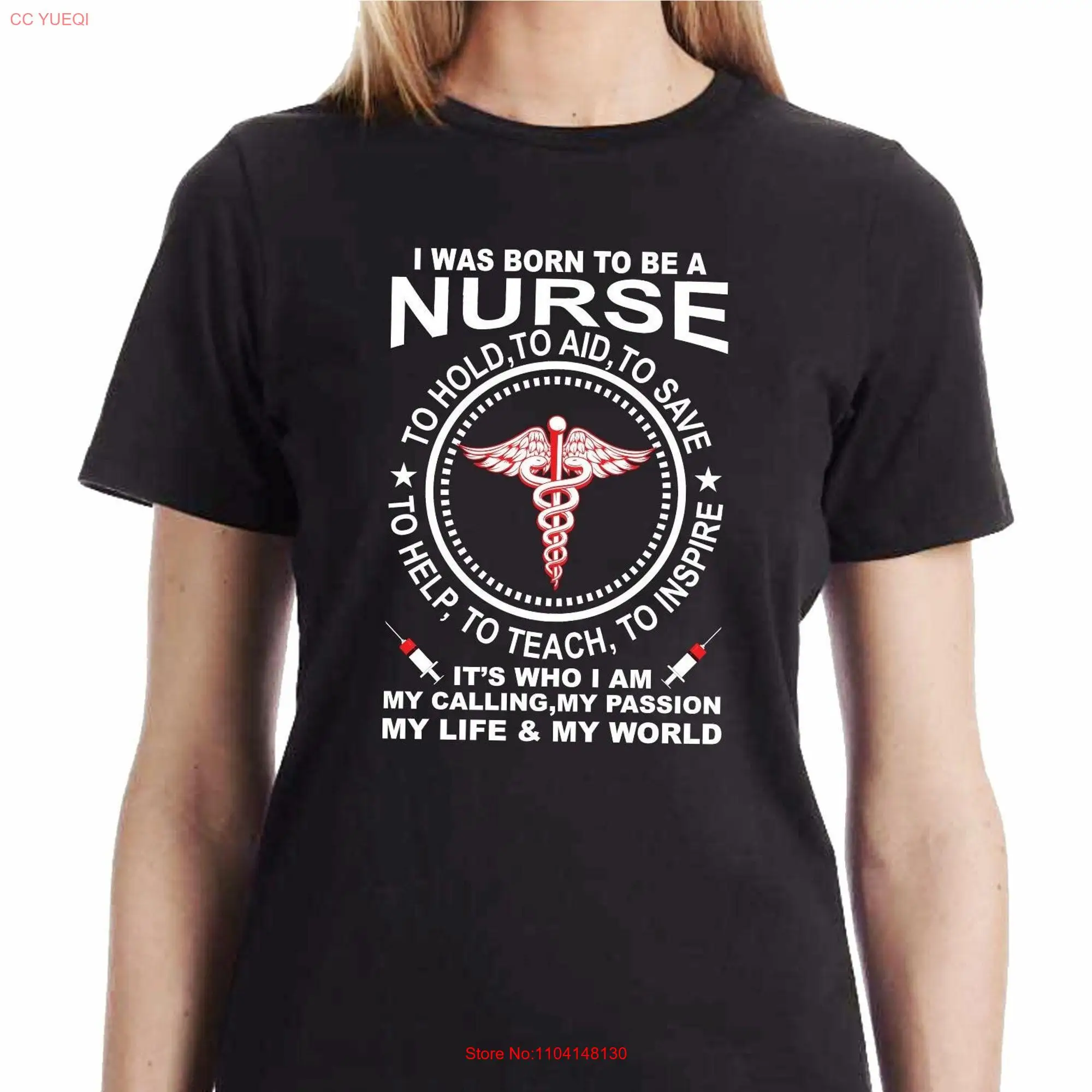 I was born to be a nurse women T Shirt tee enfermera camiseta para enfermeras usa ladies long or short sleeves