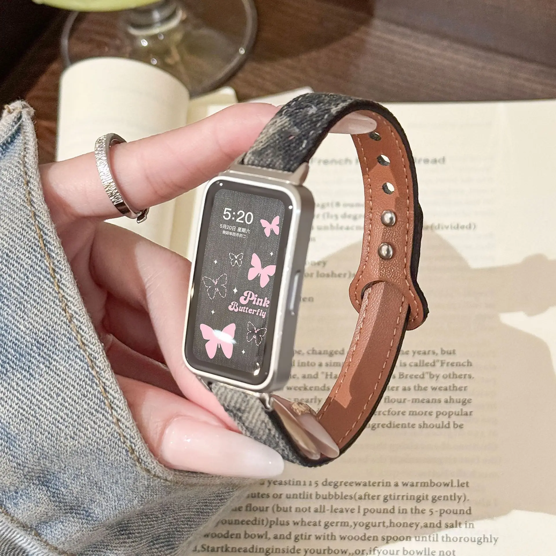 Lederarmband für HUAWEI Band 11 Pro Armband Sport Cowboy Gürtel Armband Correa HUAWEI Smart Band 11/11 NFC Armbänder Zubehör