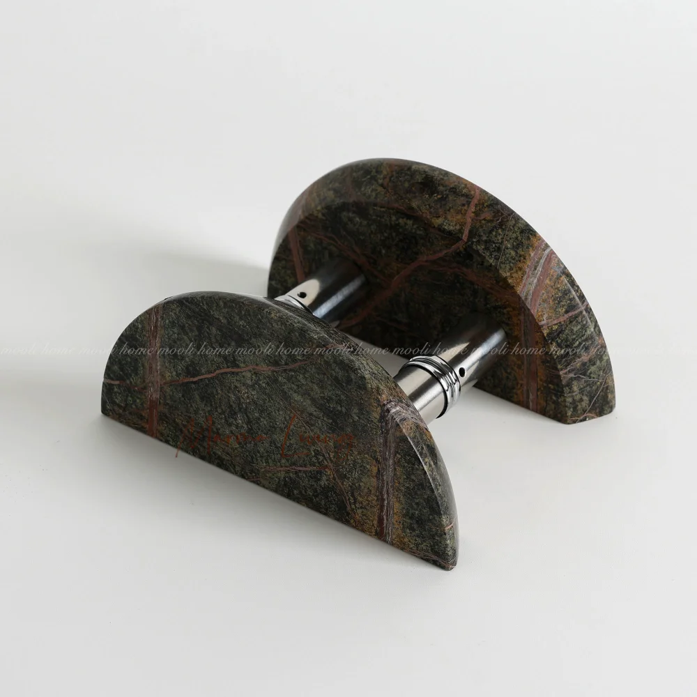 Wabi Sabi Natural Marble Door Handle Dark Green Stone Furniture Handle Design Cabinet Drawer Glass Door Pull Wardrobe Handle