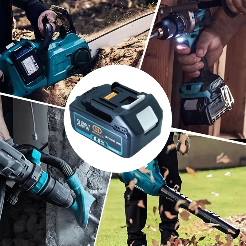 لماكيتا 18 فولت بطارية نوع-C ميناء 65 واط المدخلات/الإخراج سعة كبيرة أداة كهربائية بطارية عالمية BL1860 BL1850 BL1840 BL1830 #6