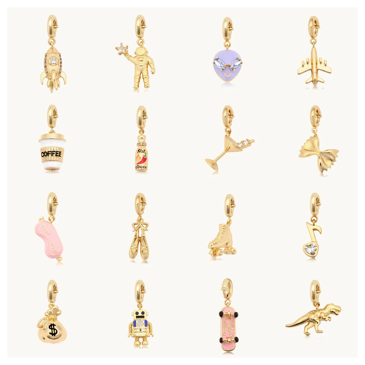 Modischer und beliebter Edelstahl-Valentinstag-Anhänger, DIY-Zubehör, Zirkon-Anhänger, 18K vergoldet, Farbbeständig – Detail 3