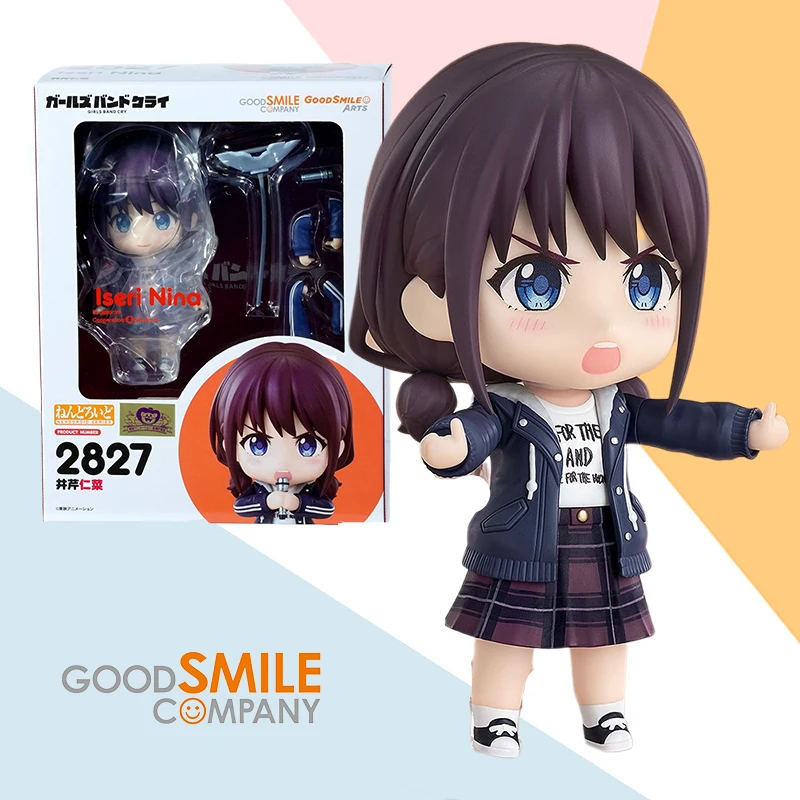 

In Stock Girls Band Cry GSC Nendoroid 2827 Nina Iseri Anime figure Action Finished Figure Model kit Toy Gift for Kid