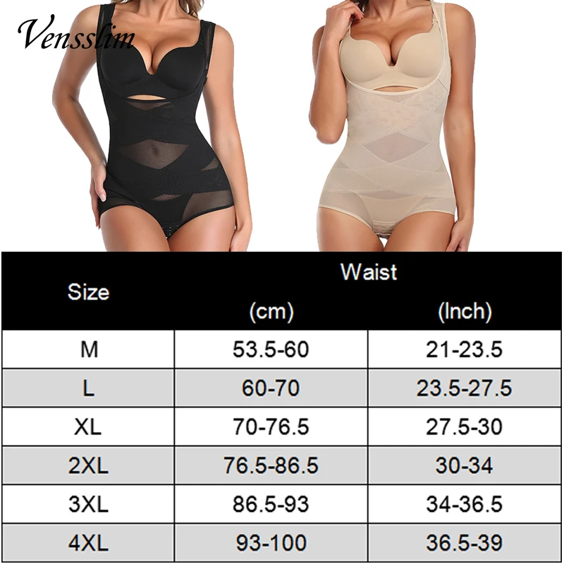 Vensslim Full Body Shaper Women Waist Trainer Slimming Enhanced Tummy Control Underwear Flat Belly Corset Bodysuit Shapewear