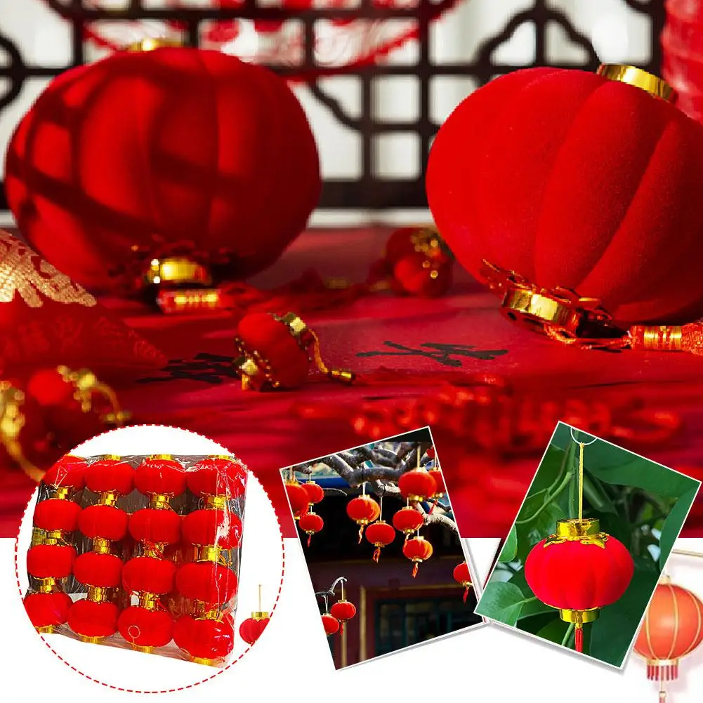 30 Pack Chinese Red Lantern 2025 Spring Festival Hanging Oil New Decor Supplies Lamp Year Paper Party Christmas Ornament X7v5