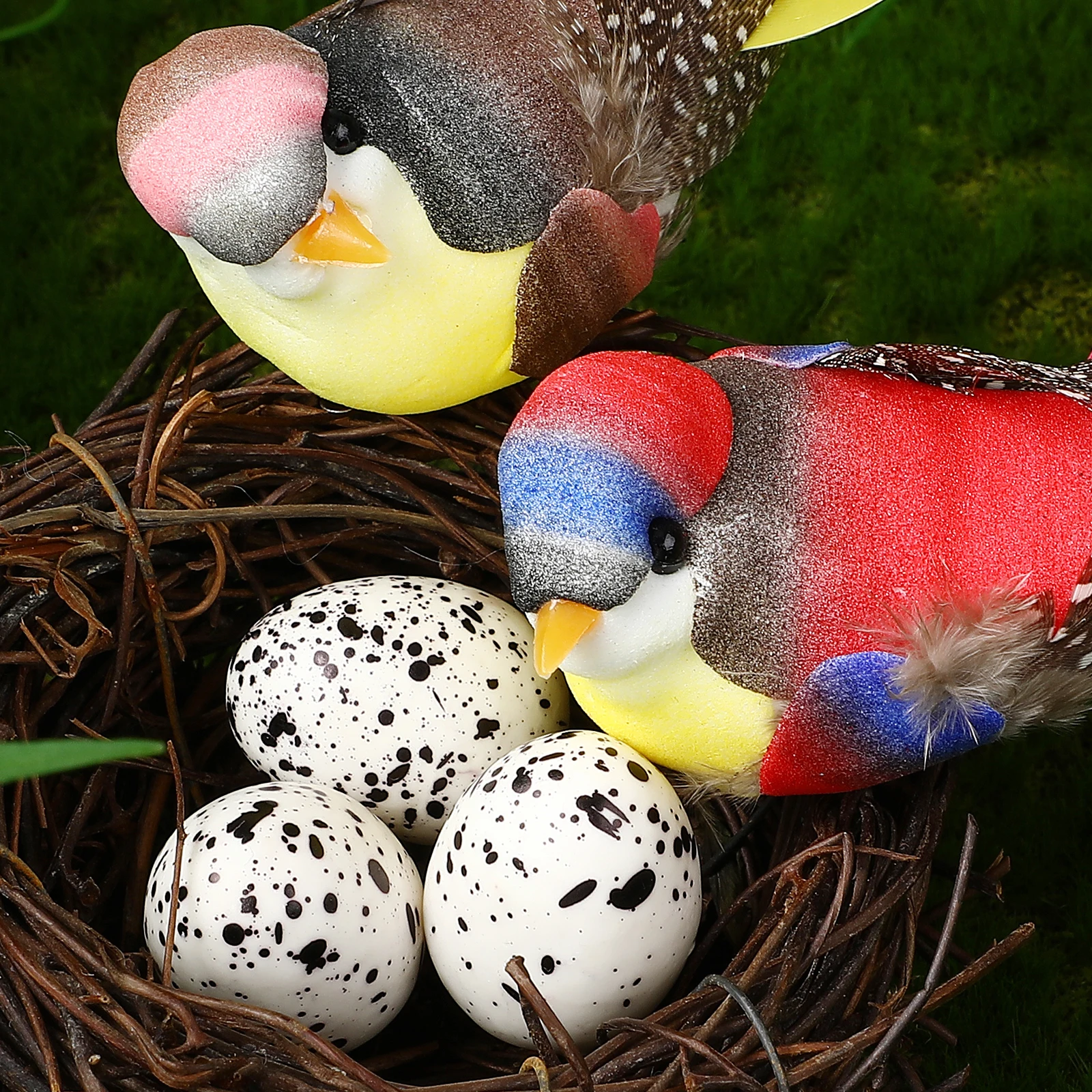 

50 Pcs Soft Foam Fake Bird Eggs Realistic Simulation Toys Easter Party Decor Miniature Landscape Adornments