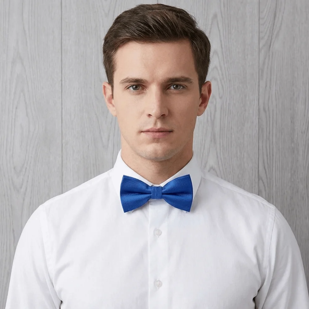 Fashion Solid Color Bowknot Bowtie Slim Adjustable Men Ties Satin Formal Classic Ties Business Suit