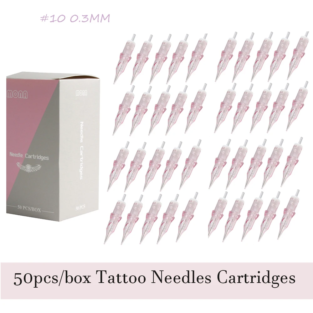 

50PCS Pink Tattoo Cartridge Needles RL RS M1 RM Disposable Sterilized Cartridge Needles For Tattoo Machine
