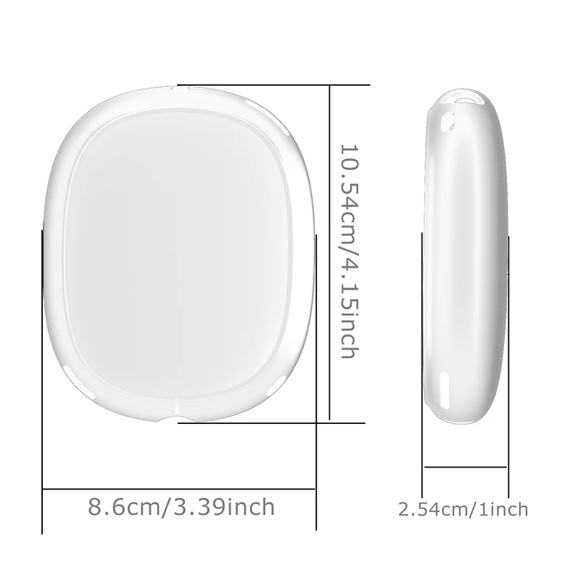 2pcs/set Soft Anti-Scratch Transparent Cover For AirPods Max TPU Wireless Shockproof Headphones Case Protective Sleeve Protector