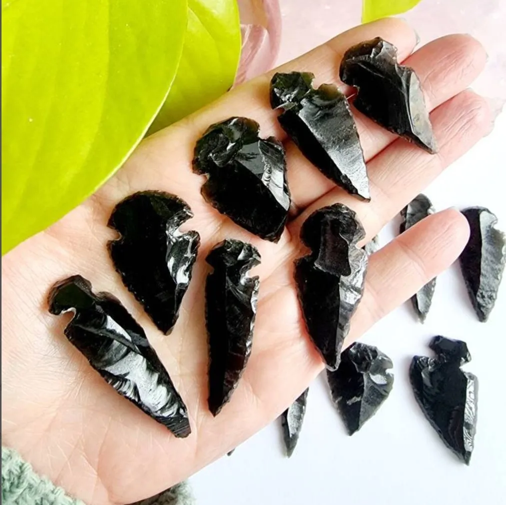 Natural Obsidian Stones Arrowhead Rough Healing Point Healing