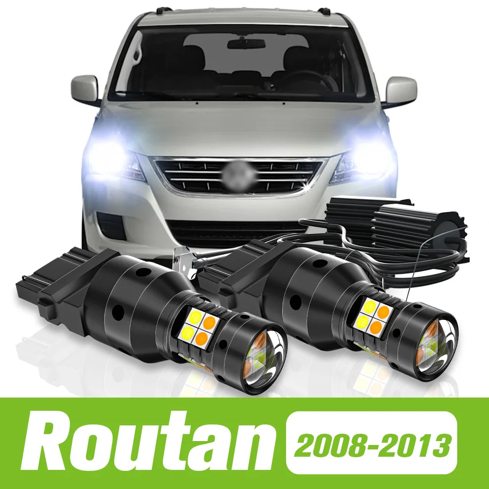 

2pcs For VW Routan 2008-2013 Dual Mode LED Turn Signal+Daytime Running Light DRL 2009 2010 2011 2012 Accessories