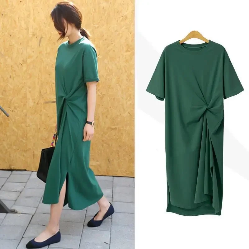 2024 Summer Casual Loose Dress Princess Dress Large Long T-shirt Skirt