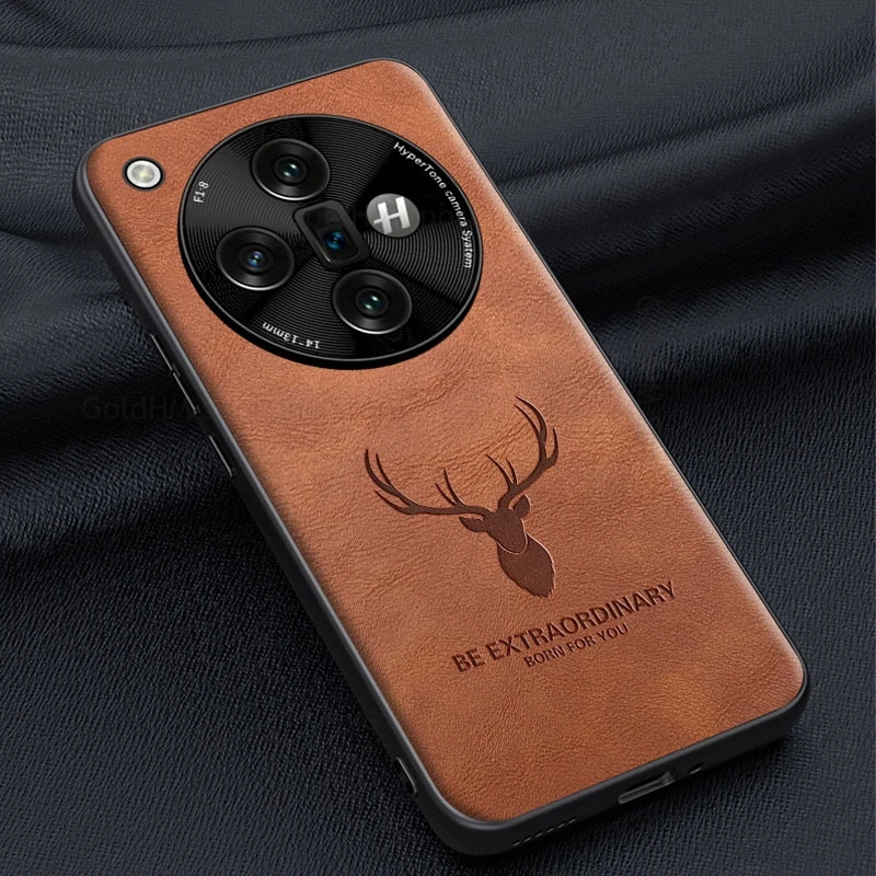 

3D Cartoon Elk Deer Head Leather Phone Case For OPPO Find X7 Ultra X6 Pro Shockproof Cover For Oppo Find X7 X6 Pro Holster Funda