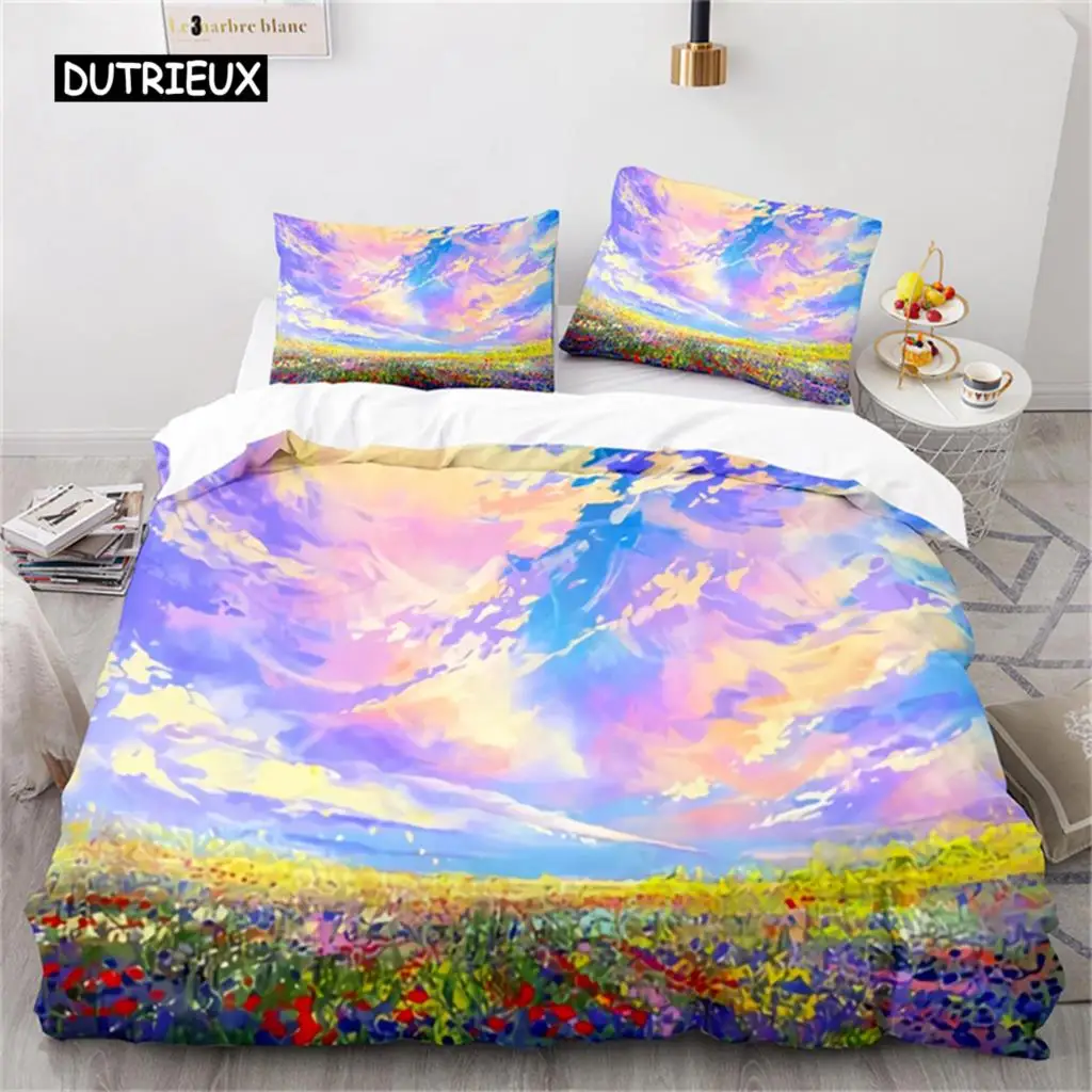 

Oil Painting Duvet Cover Art Microfiber Landscape Romantic Comforter Cover Bedding For Kids Teen Adults Bedrooms Decorated