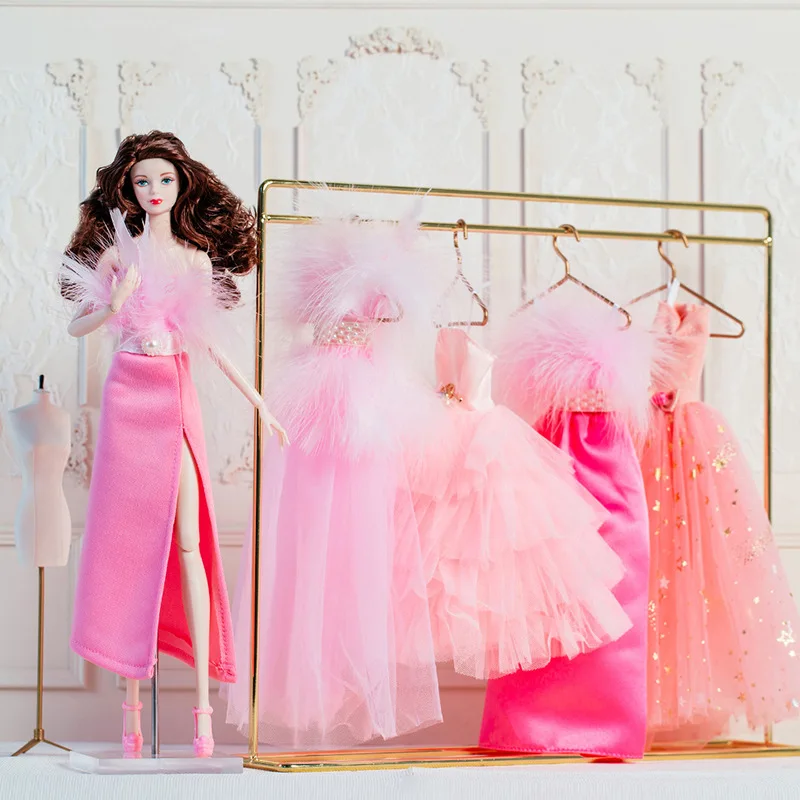 Supermodel Doll Clothes Suit European Fashion Pink Pink Girl Mood Accessories Set Princess Dress DIY Limited Collection Gifts