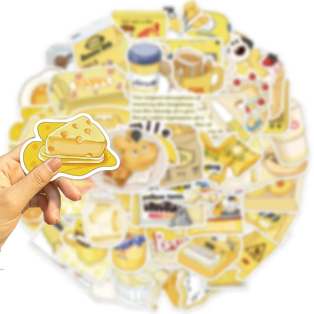 10/30/50PCS Yellow INS Style Food Cartoon Stickers DIY Phone Laptop Luggage Skateboard Graffiti Decals Fun for Kid Gift