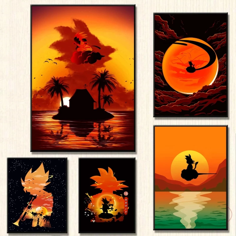 

Canvas Posters Dragon Ball Goku Home Room Painting Gift Art Comics Pictures Decor Gifts Modular Prints Wall Stickers Classic