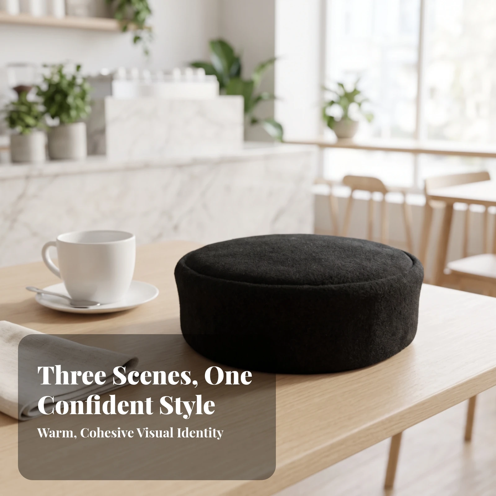 Pillbox Hat Formal Wool Hat with Inner Clip Solid Color Slim for Women, Costume Styling, Everyday Wear