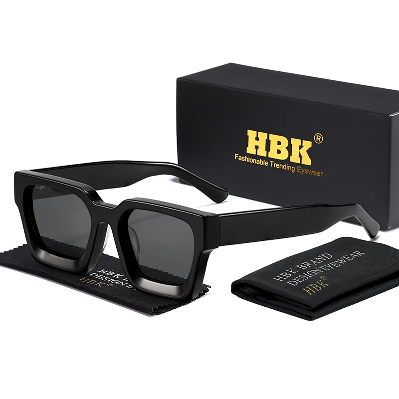 HBK Marke Mode TAC Acetat Quadrat Sonnenbrille Männer Polarisierte Hohe Qualität Fahren Sonnenbrille Frauen Designer Oculos Uv400 Fall – Detail 17