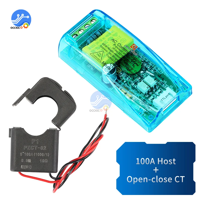 PZEM-004T 3.0 wersja TTL modbus-rtu miernik mocy Kwh miernik AC jednofazowy 100A elektryczny Volt Amp częstotliwość Tester współczynnika mocy