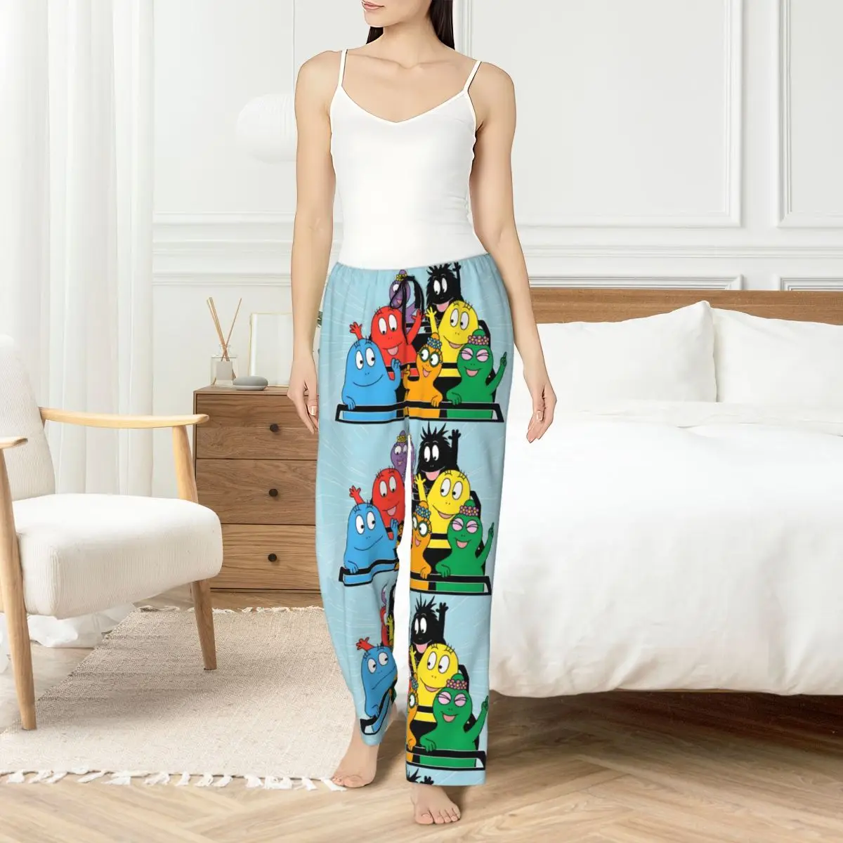 

Забавные мультяшные шпалери Barbapapa с принтом на заказ, пижамные штаны, женская одежда для сна, низ с карманами