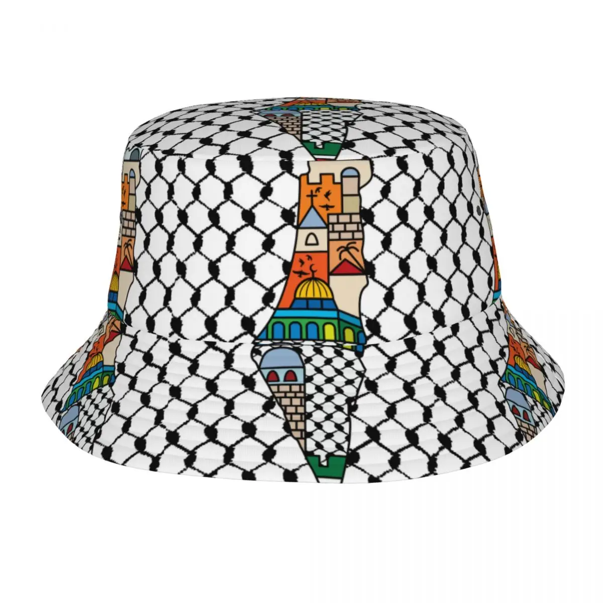 

Hatta Kufiya Folk Bucket Hat Summer Vintage Fisherman Hats For Unisex Personality Fishing Caps Streetwear Graphic Visor Hats