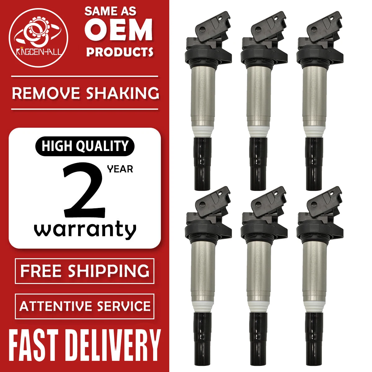 

1/6PCS 12138616153 12137594596 Ignition Coil For BMW E60 E61 F10 F18 F11 E39 F07 520I 523I 525I Ignition System 12137559842