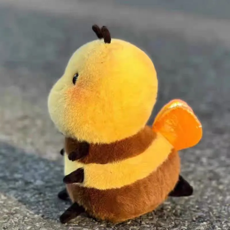 20CM Cute Fluffy Ladybug Little Bee Plush Toy Animal Honey Bee Stuffed Insect Toys with Wings PLushie Cartoon Kawaii Doll Kids
