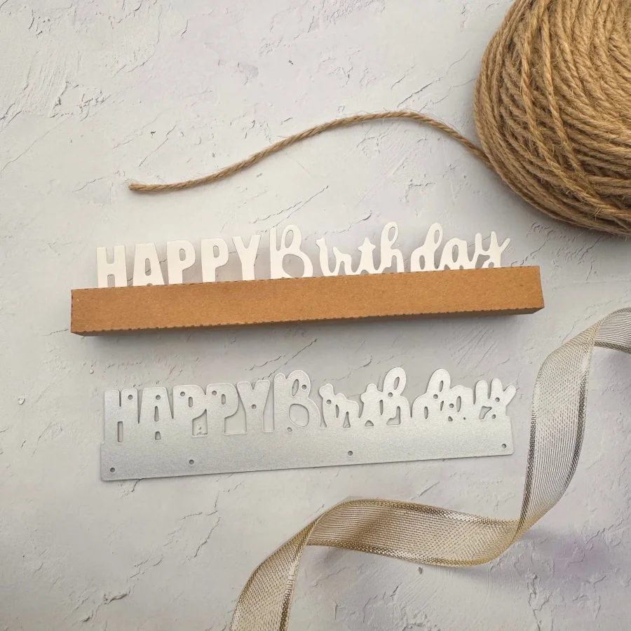 2026 neue Ankunft Deutschland Phrase Brief Alles Gute zum Geburtstag Metall Stanzformen für DIY Scrapbooking Kartenherstellung Schablonen Fotoalben