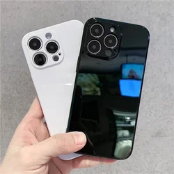 Luxury Ultra Thin Luxury Silicone Solid White Black Color TPU Soft Case For Iphone 15 14 16 Plus 13 12 11 Pro Max Bumper Case